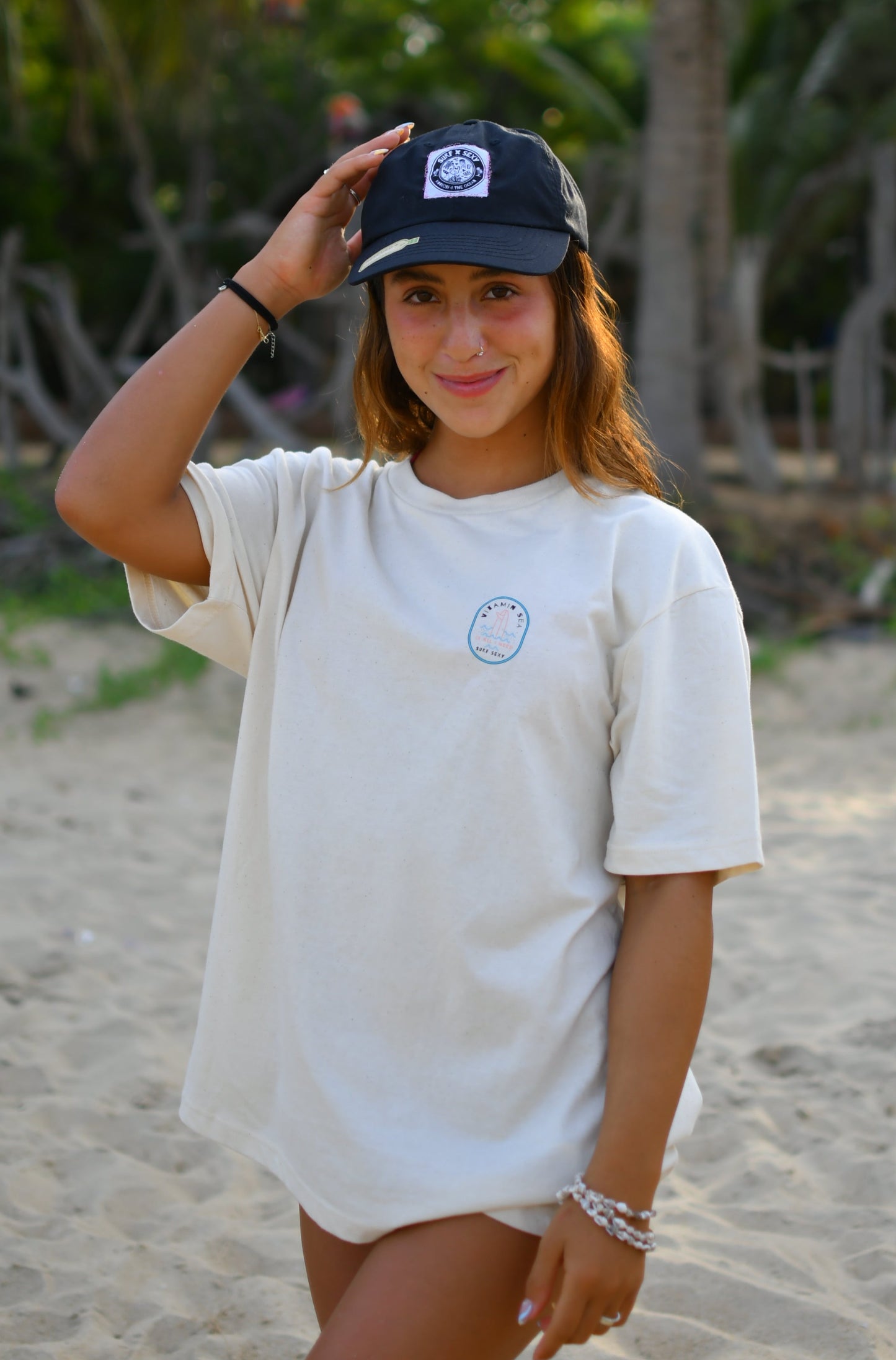 Surf Sexy Recycelt Cap / Black and Pink